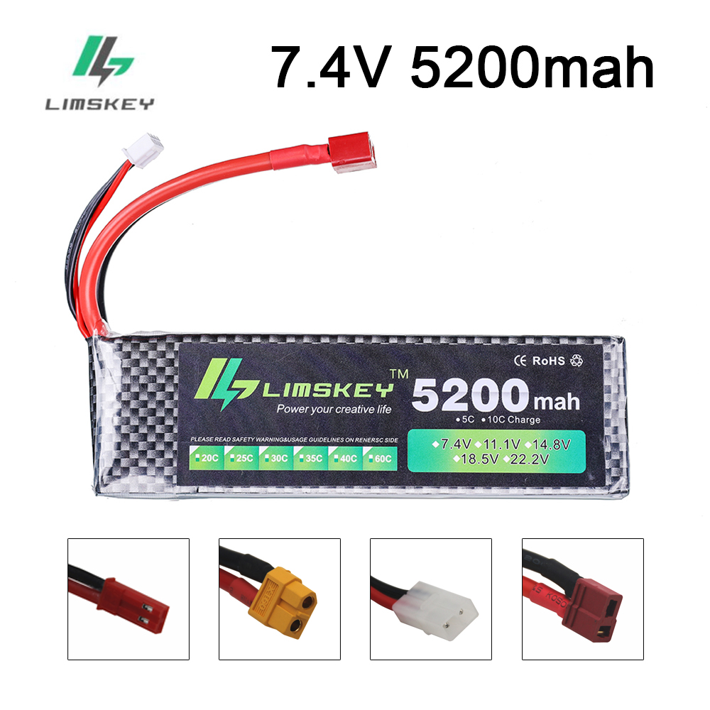 Rc Hobby Helicopter - Baterai Limskey Power 7.4V 5200mAh 30C