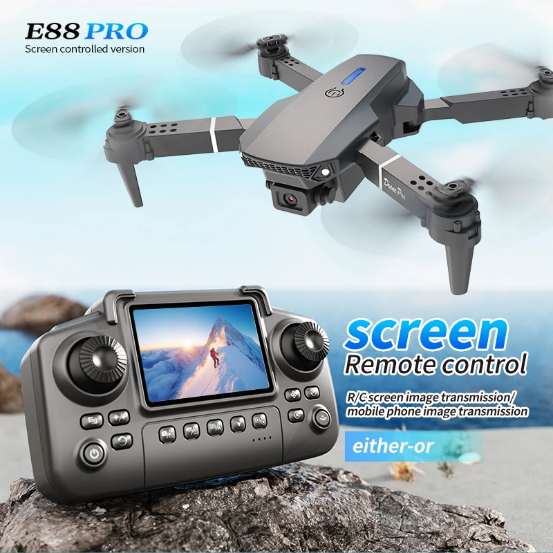 Rc Hobby Helicopter - Drone Profesional E88 PRO dengan Layar