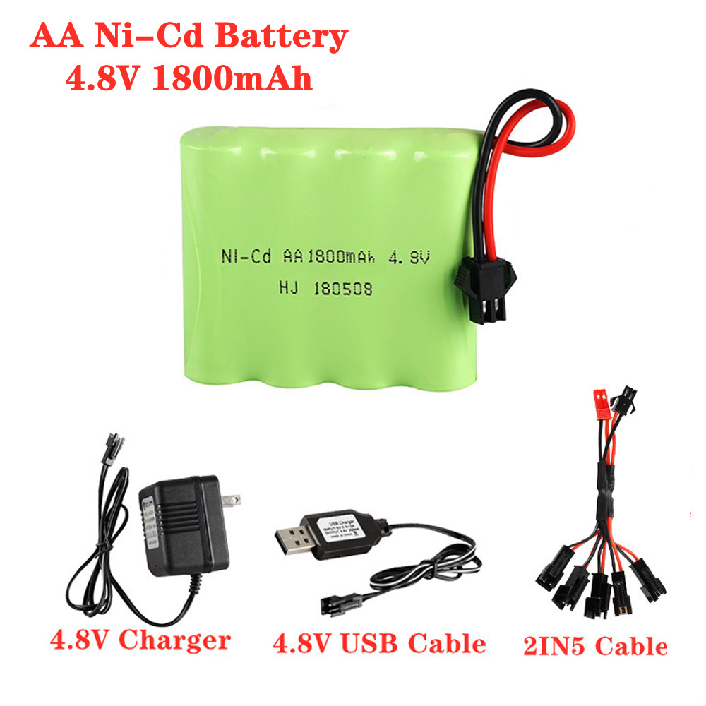 Rc Hobby Tank - Baterai 4.8V 1800mAh ni-cd AA dengan